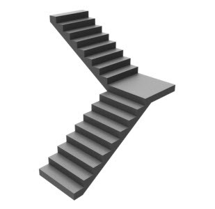 Notranje stopnice v obliki črke L 1
